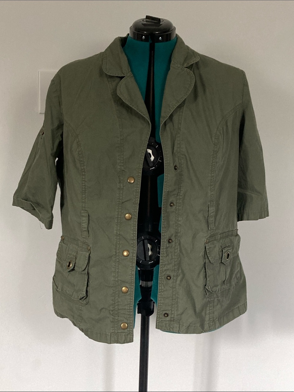 Olive Utility Snap-Front Women's Jacket